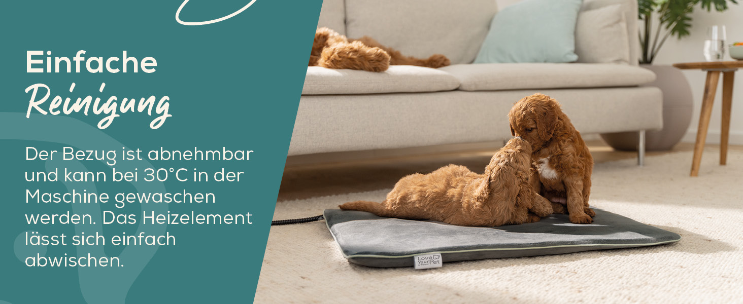 Електричне лежанка Beurer Kira для собак та котів, 65x50 см. З таймером, кучельна, водонепроникна, миється при 30°C