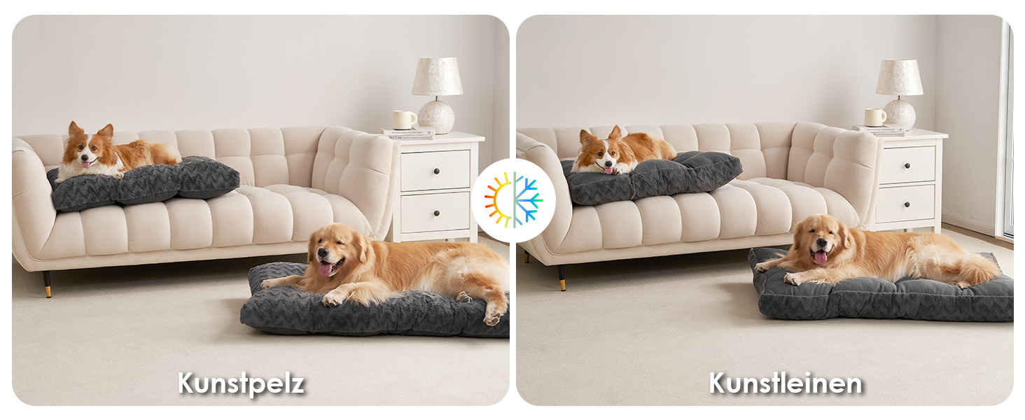 Килимок для собак великих порід EHEYCIGA, 104x68 см, XL, штучне хутро та льон, темно-сірий