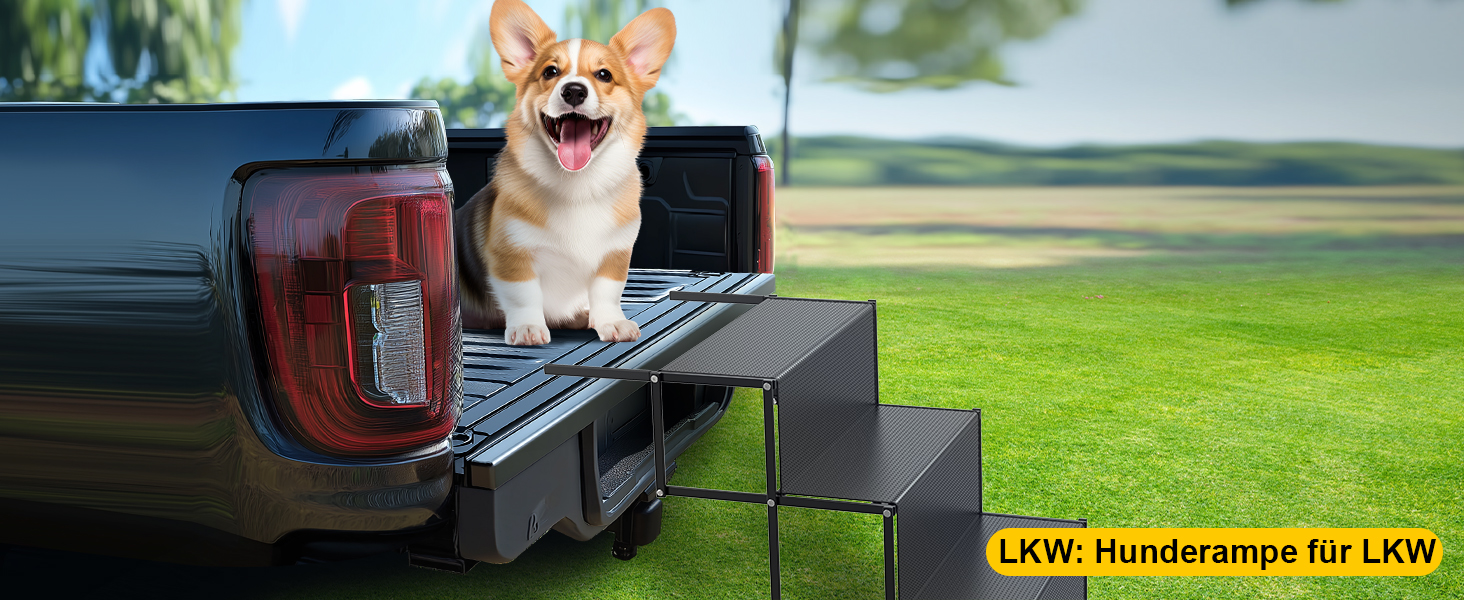 Сходинки для собак XARILK - 5-ступенева складана трепетка з алюмінію, до 110 кг, 44 см, для авто, позашляховиків, ліжок та вантажівок