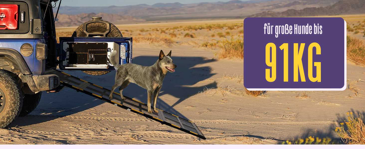 Рампа для собак Extra Lange 190 см – стабільна авторампа для великих собак, для SUV, комбі та автодому, до 90 кг