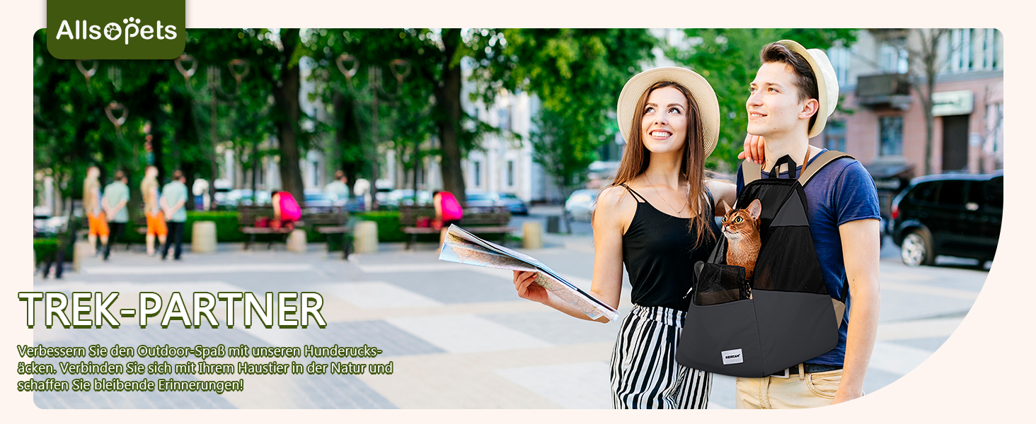 Рюкзак-переноска для тварин ALLSOPETS: для котів та маленьких собак, зручний, дихаючий, для подорожей, кемпінгу, прогулянок. Бежевий колір