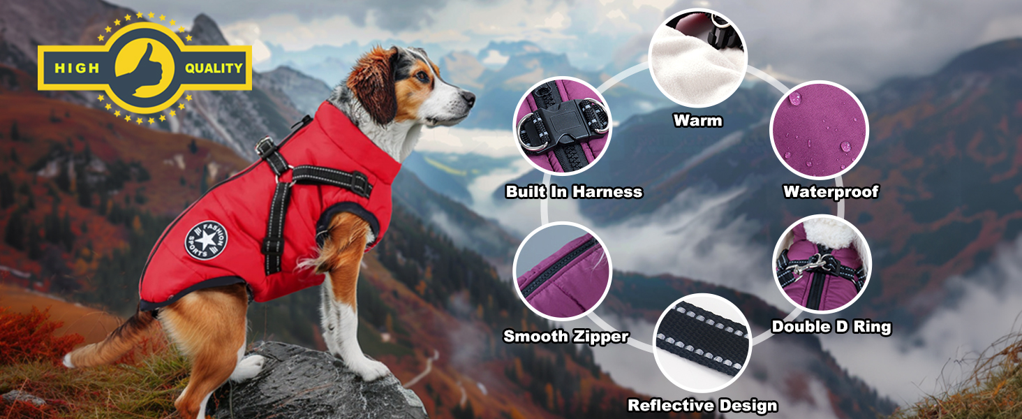 Зимовий жилет для собак Ectkuee з кріпленням для повідка, водонепроникний, для маленьких собак, машинне прання, світловідбиваючий, зелений (L)