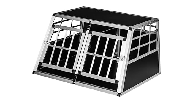 Транспортна переноска для собак PETSTUFF Hundebox з прямою задньою стінкою, вибір розміру, 2 дверцята, перегородка 89×69×50 см