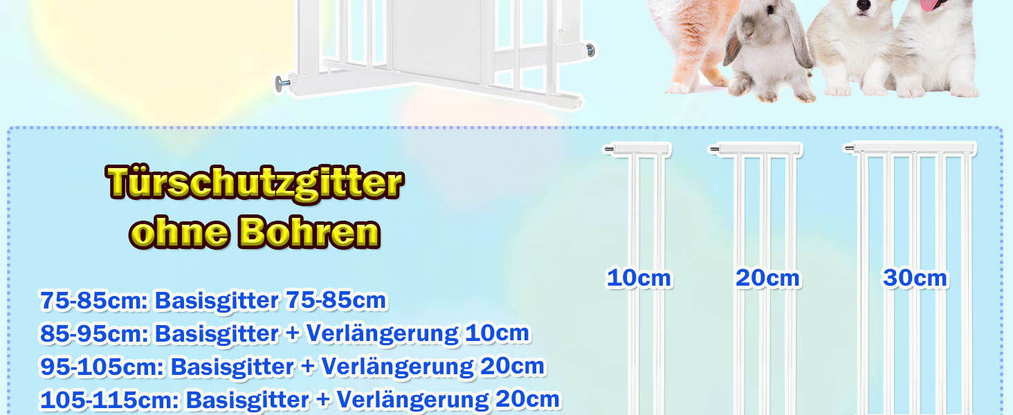 Захист для воріт SUBTLETY з дверцями для котів, автоматичне закриття, захист для сходів, захист для собак та дітей без свердління, розширюваний, чорний (75-85 см)