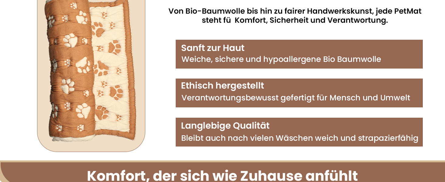 Килимок для собак та котів PetMat з органічної бавовни, 40,6 x 61 см, двосторонній, безшовний, м'який 3D-в'язаний, для лежанок, бежевий