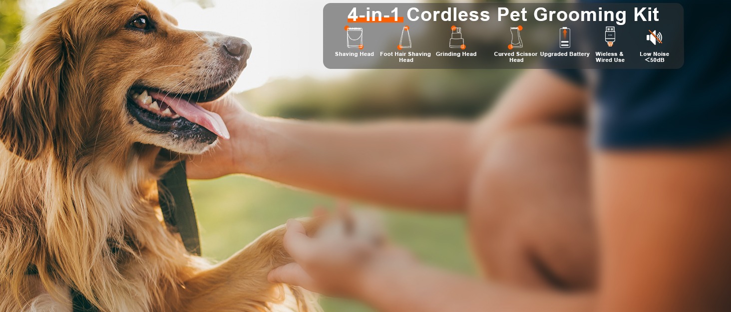 Триммер для собак Paw Trim Pro: тиха, водонепроникна машинка для догляду за лапами, очима, вухами та обличчям (набір)