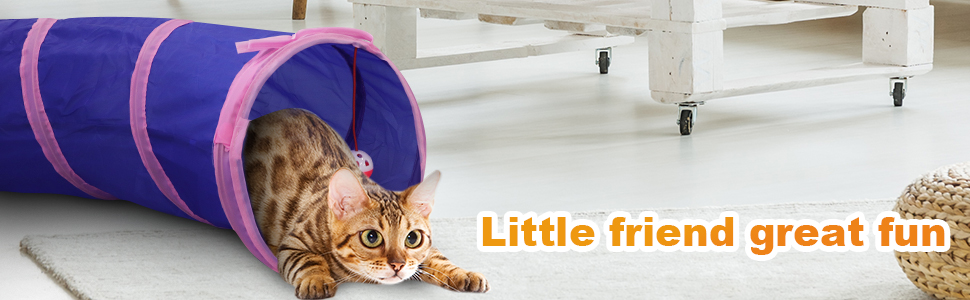 Ігровий комплекс для котів: тунель та куб - інтерактивна іграшка для кошенят, кроликів та цуценят, блакитний