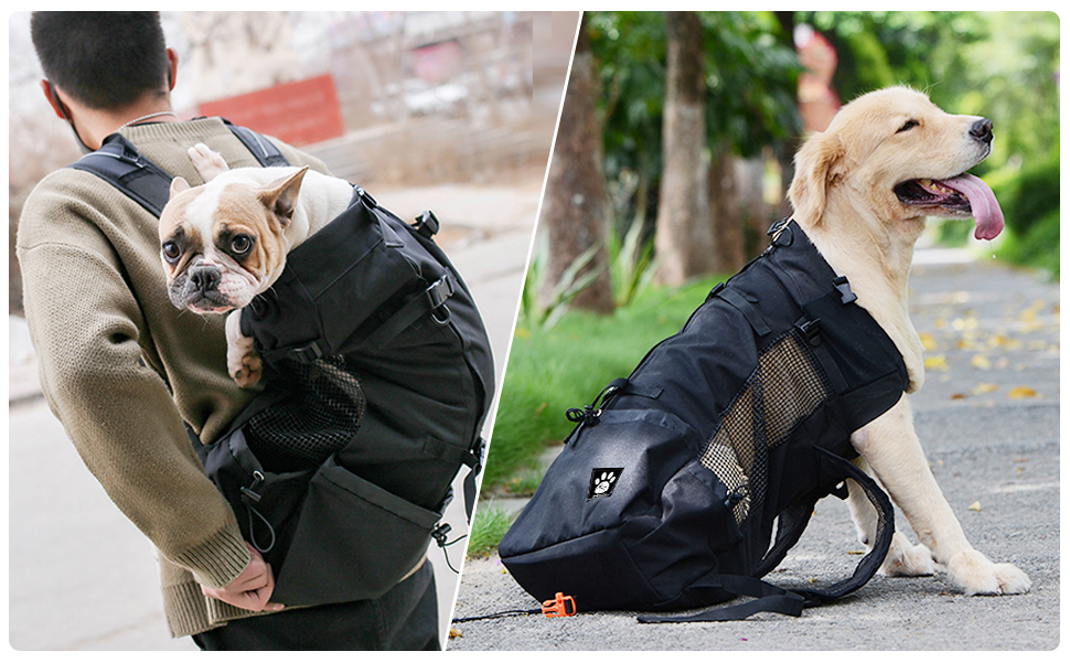 Рюкзак-переноска для собак, 1–25 кг, сірий XL. Зі шнурком, отвором для голови, вентиляцією. Для маленьких та середніх собак. Безпечний, комфортний, легкий.