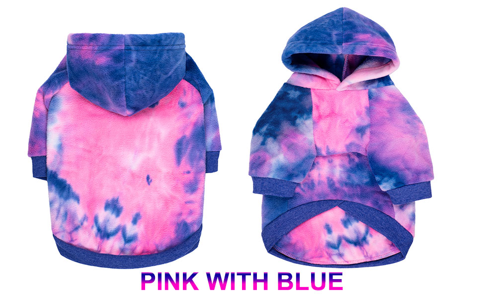 Теплий флісовий світшот з капюшоном для собак, батик, великі та середні породи (5XL, Рожевий)