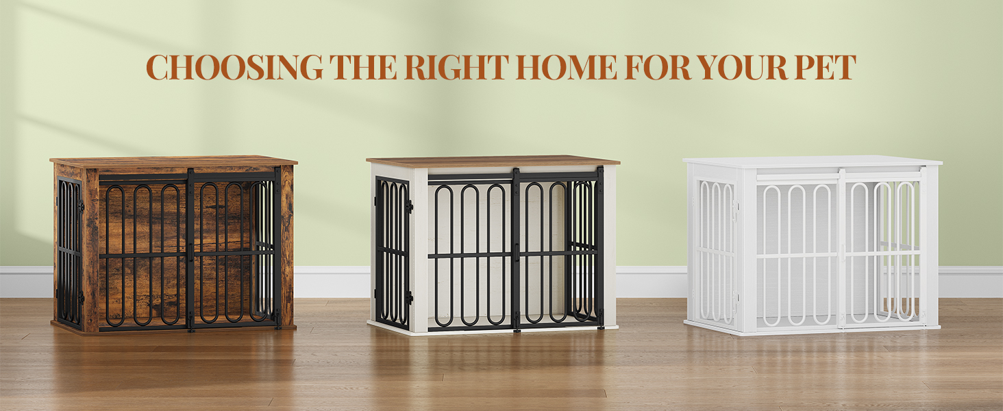 Дерев'яний вольєр для собак, 81 см, вольєр-стілець для дому, 2 двері, розсувні, для маленьких та середніх собак, міцний, 81 × 55 × 62,4 см, білий