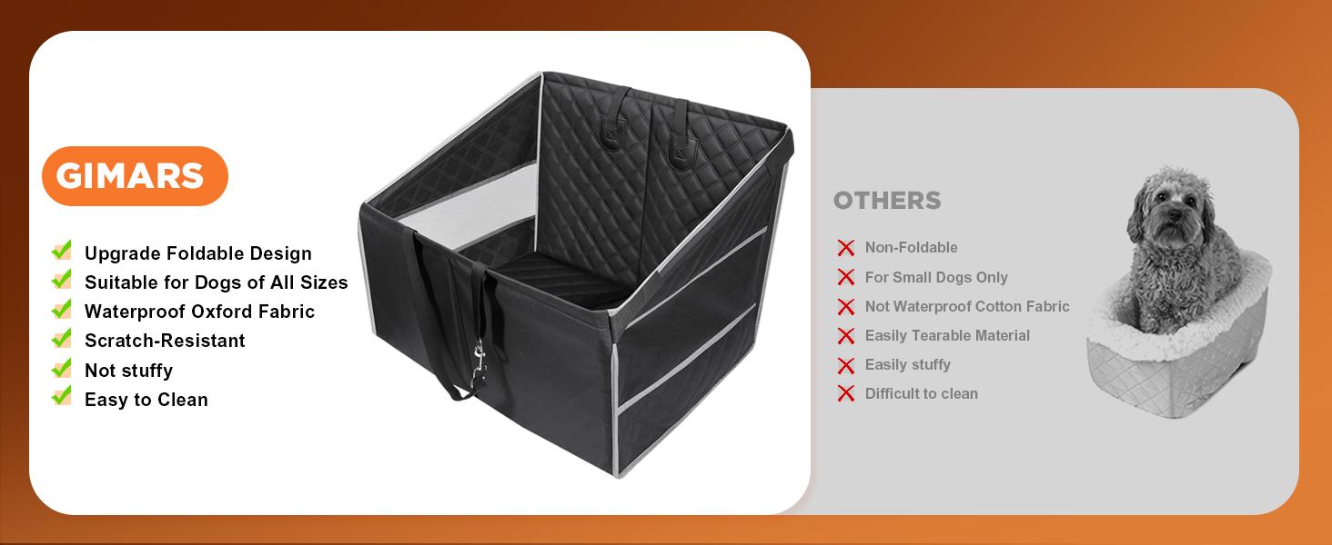Крісло для собак Gimars - міцне, водонепроникне, для великих та середніх собак, з ременями безпеки та сітчастими вікнами