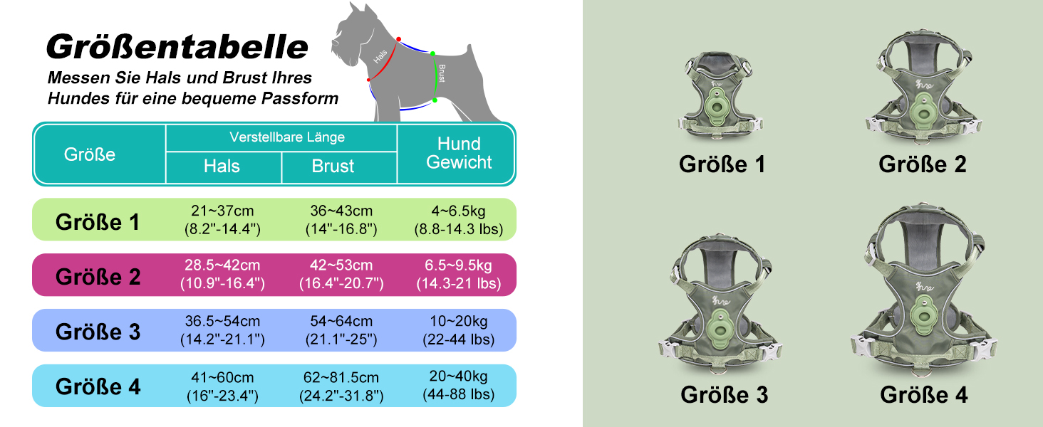 Шлейка для собак TSPRO з тримачем AirTag, регульована нагрудна стрічка для маленьких собак, з зручною ручкою, міцна та світловідбиваюча для прогулянок, бігу, тренувань (Зелена, розмір 2) Розмір 2 (обхват шиї 28.5-42 см, обхват грудей 42-53 см) Зелений