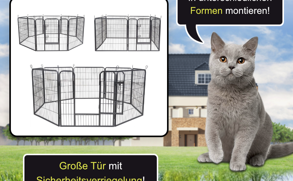 Клітка для цуценят Zoomundo, вольєр для тварин, огорожа для цуценят, 8-кутна, L