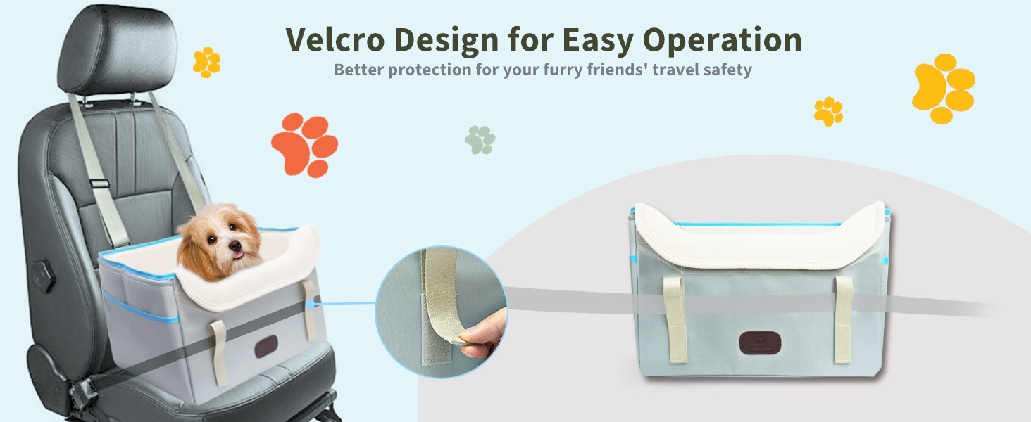 Автокрісло для собак, кошик для собак у машину, водовідштовхувальне, складане з фіксатором, для маленьких собак до 8 кг, на передні та задні сидіння (світло-сіре)