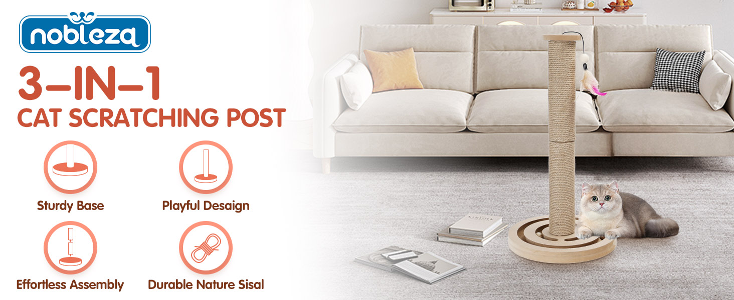 Інтерактивне котяче іграшкове комбо Nobleza 3 в 1: котячий дряпка, масажер та іграшка для дому