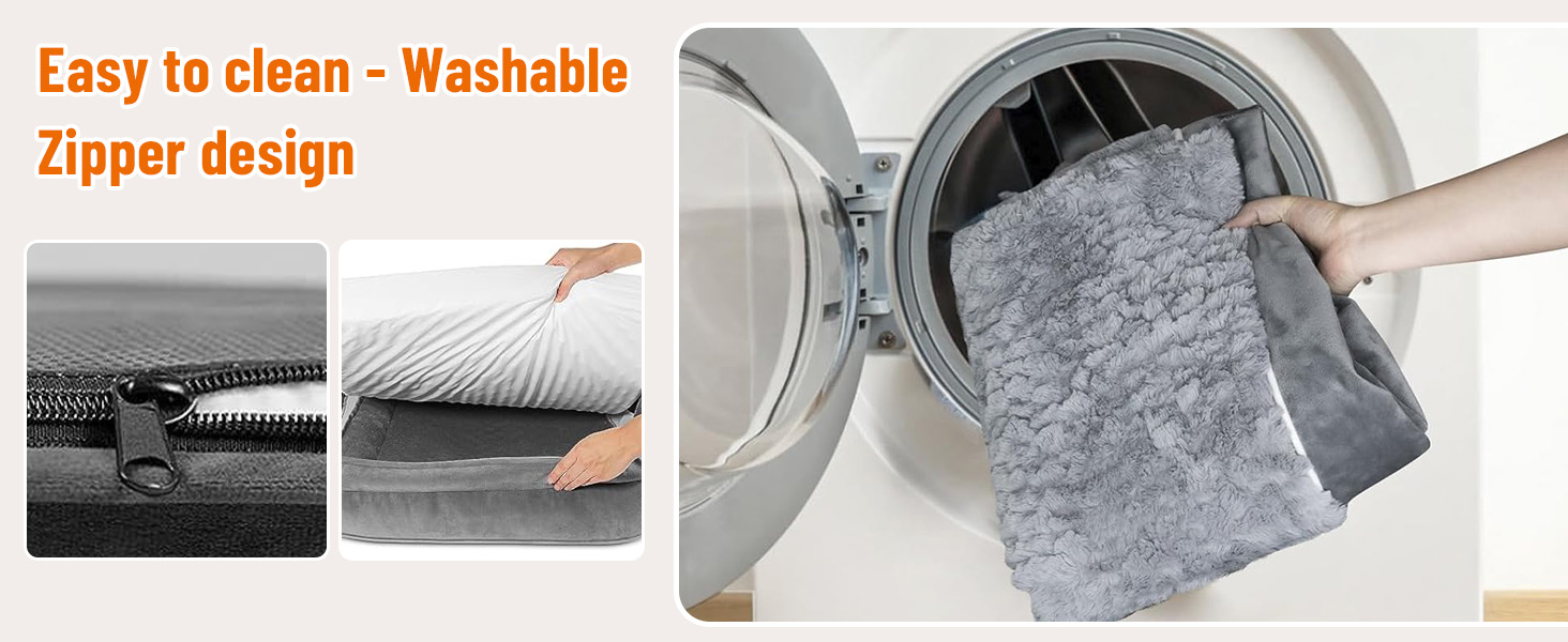 Ортопедичне ліжко для собак, корзина для собак, м'яка підстилка, диван для собак, подушка для собак, корзинка для собак з високим бортиком, знімний та пральний чохол, 91 x 69 x 18 см, неслизьке дно