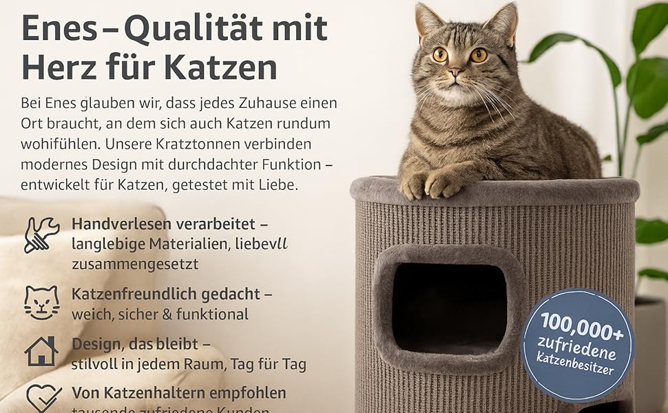 Драпак для котів Flamingo Enes S сірого кольору, 56 см, діаметр 42 см, сизаль та плюш