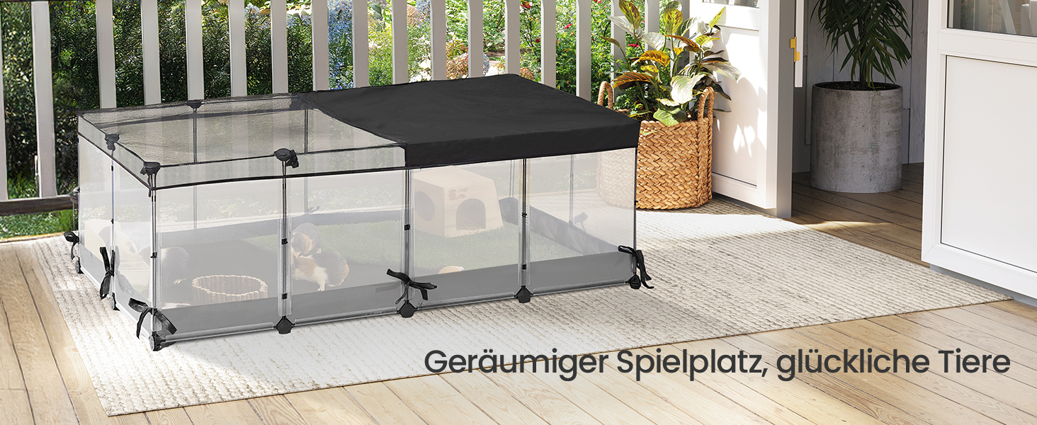 Клітка для дрібних тварин SONGMICS, 144 x 74 x 47 см, білий колір, LPC015W01 M