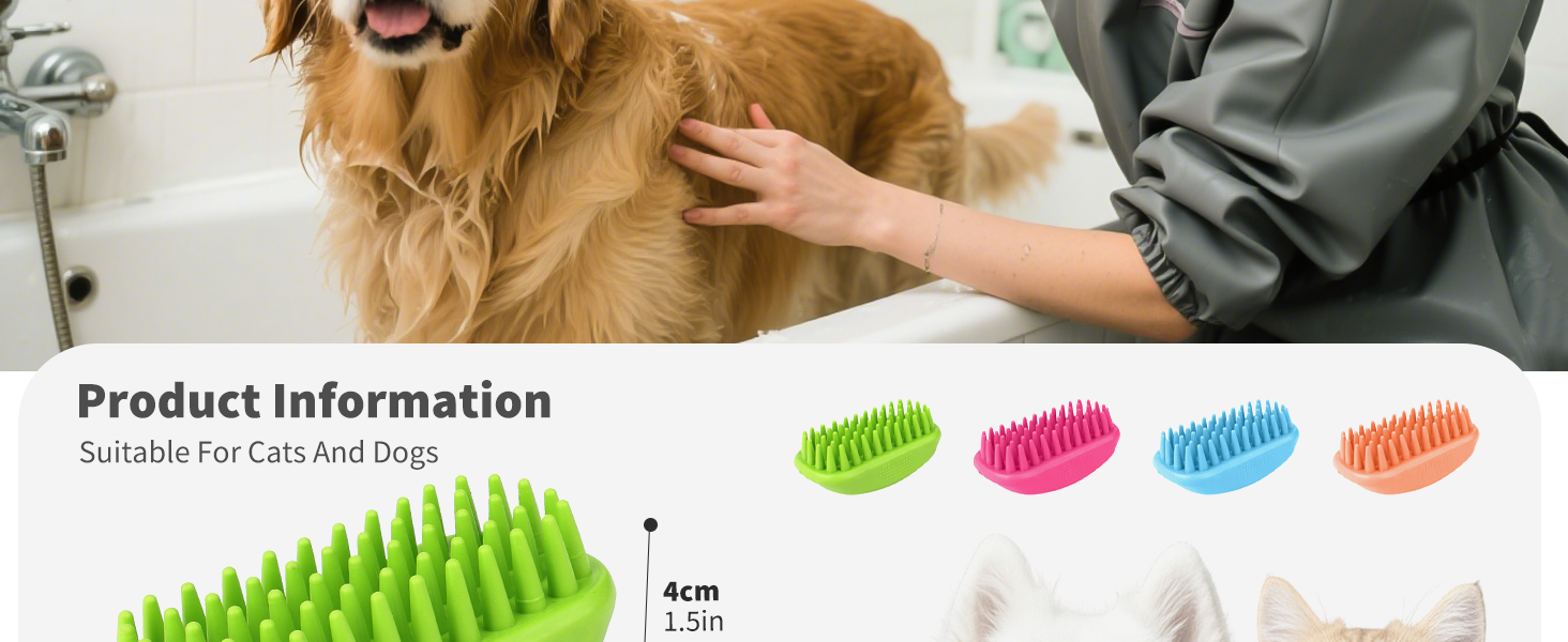 Грумінг-щітка PETCUTE для котів та собак: масажна, миюча, неслизька, рожева