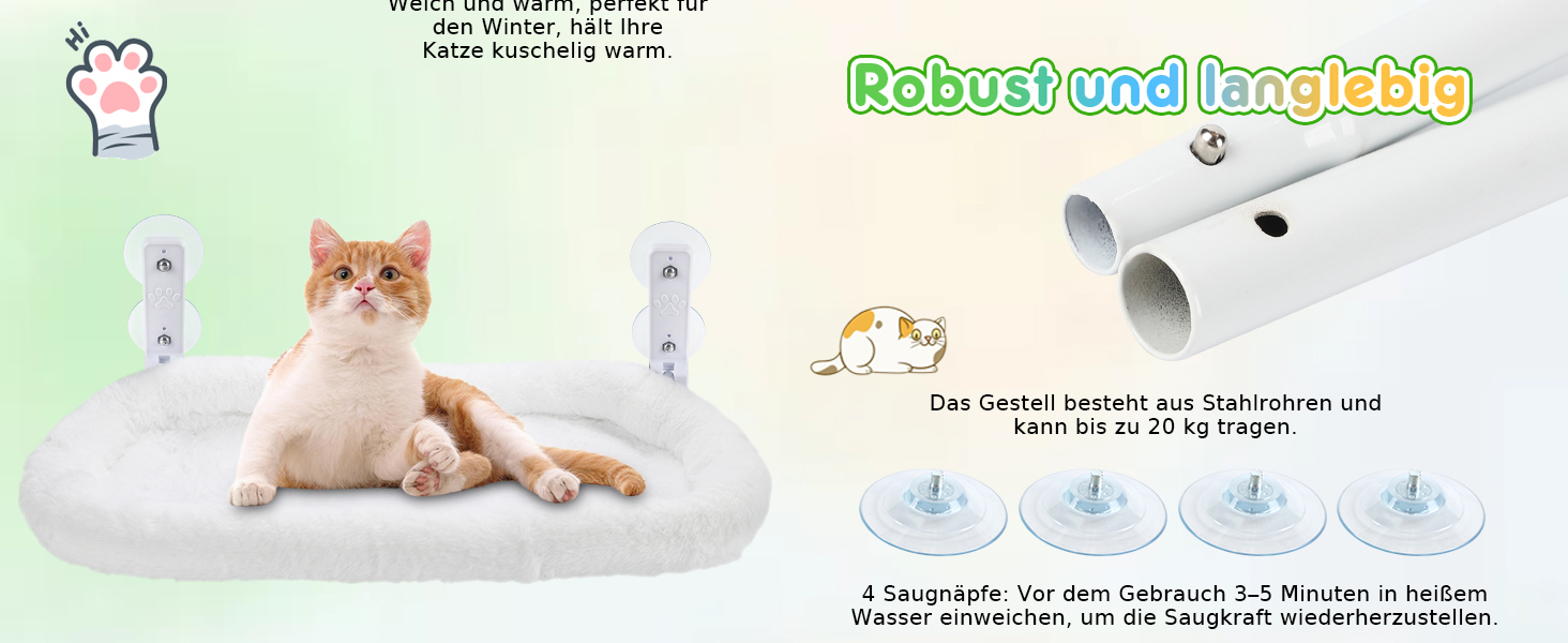 Лежанка для котів Casgee на вікно 60x30 см, гамак для котів з міцними присосками, лежанка для котів на вікно, складане котяче ліжко на вікно, лежанка для котів на підвіконня до 20 кг, гамак для котів на вікно, бежевий котячий лежак XL бежевий