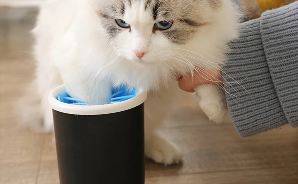 Автоматичний електронний мийник лап для собак Qcwwy, портативний, з м'яким силіконом