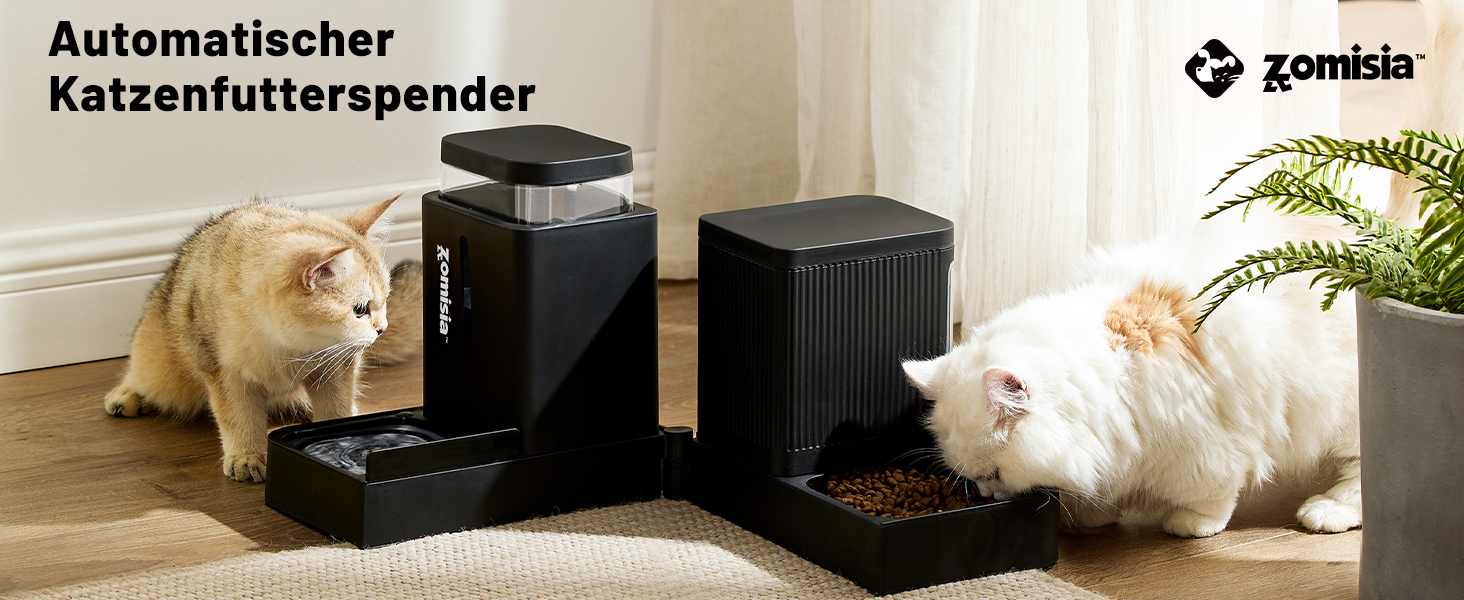 Автоматичний годівниця для котів/собак 3L, 2-в-1: годівниця та поїлка з автоматичним наповненням, чорний колір, 3L x 2