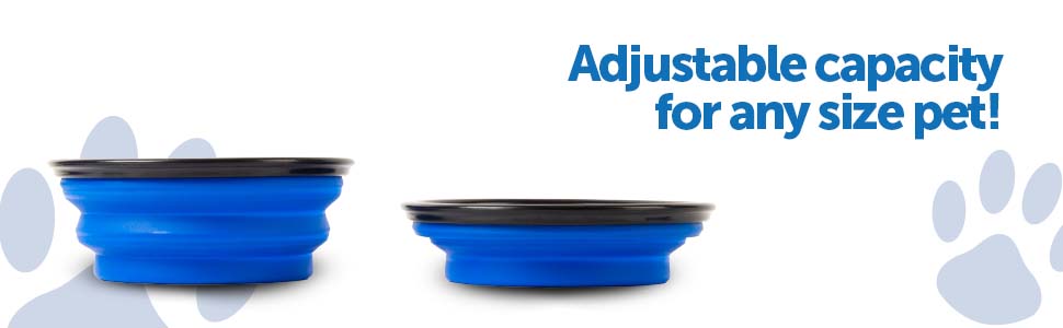 Водяна пляшка для собак PawPride 2-в-1 з двома мисками, вилкауф-система, для прогулянок, подорожей, кемпінгу та хатнього використання
