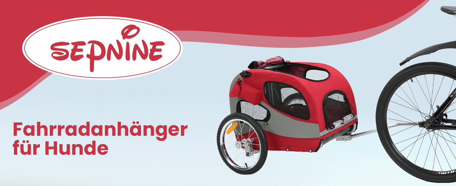 Фарм-причіп для собак SEPNINE® - складаний, до 30 кг, з підсумком та рефлекторами