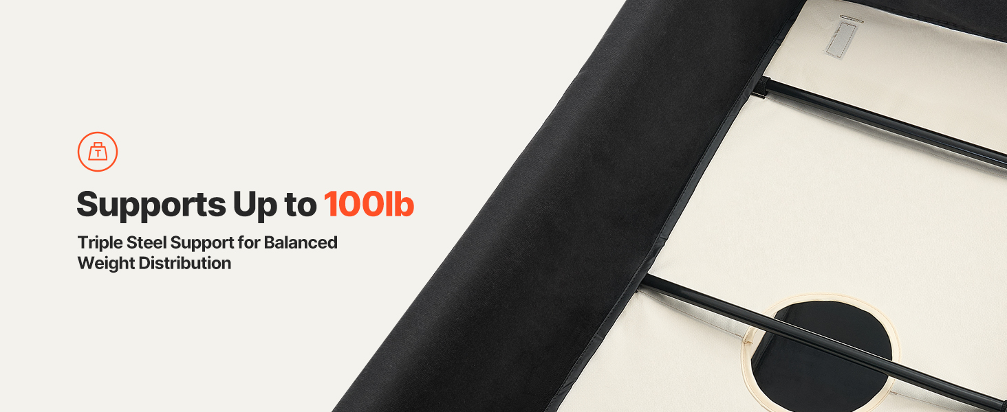 Підвищене ліжко для домашніх тварин VEVOR (XL), складне ліжко для собак з тканини 600D Oxford та голландського оксамиту, портативне дитяче ліжко з колесами та боковими кишенями, бежеве