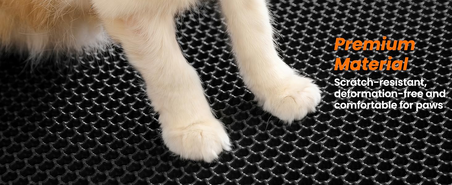 Килимок для котячого туалету Petinstinct, XXL, 116x66 см, чорний, двошаровий, бджолиний дизайн