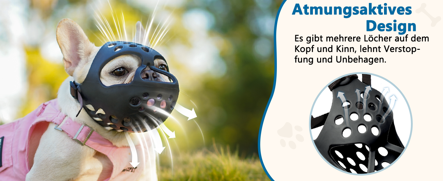 Намордник для собак Mayerzon, силіконовий, для Французького бульдога, Ши-тцу, Мопса, XL