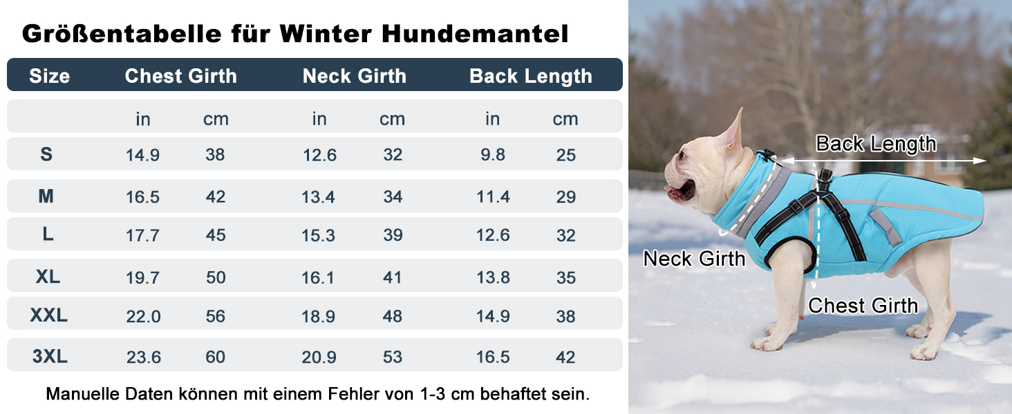 Теплий зимовий одяг для собак FeimaX: флісова куртка з блискавкою, захист від вітру та вологи, для маленьких та середніх собак (Блакитний, L)