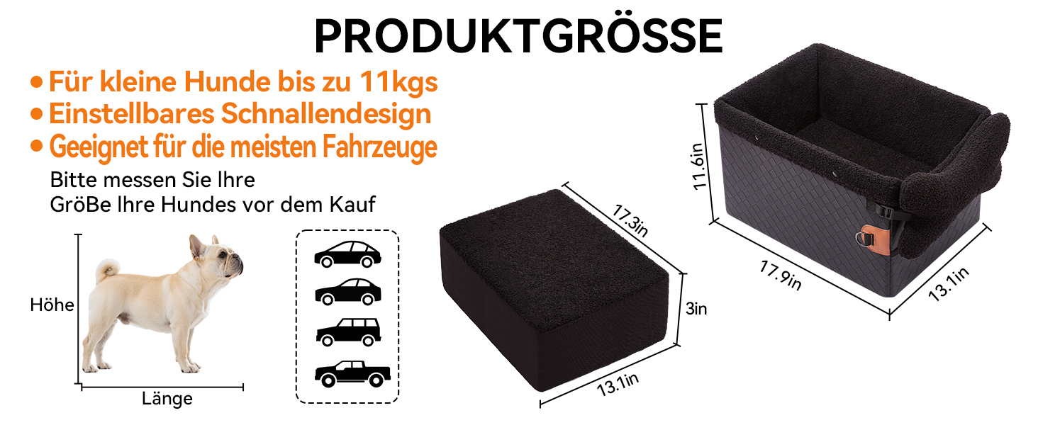 Автокрісло для собак маленьких та середніх порід, чорний та сірий колір, з кишенями та поворотком, підняття для заднього та переднього сидіння