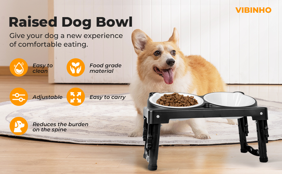 Підвищена годівниця для собак, анти-заковтування, регульована висота, для великих та середніх собак
