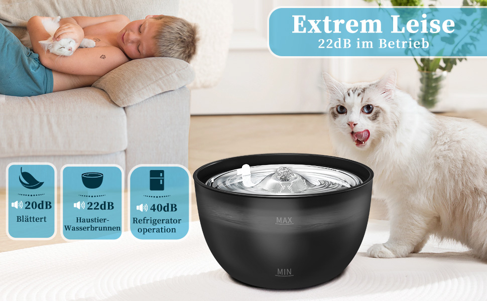 Автоматичний фонтанчик для котів Katzenbrunnen 3L з тихою помпою, фільтром та індикатором рівня води