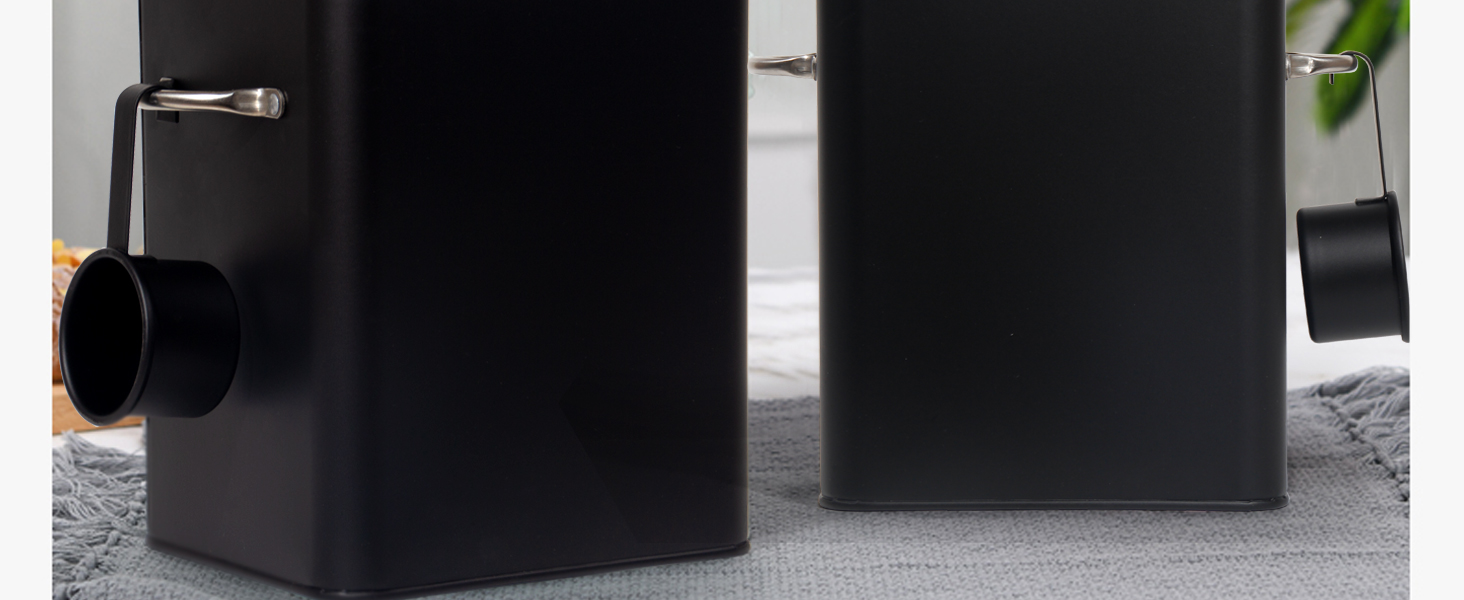 Контейнер для порошку Theo&Cleo 6.5L, металева коробка для порошку, корму для собак/кішок, кавових зерен (колір: вугілля)