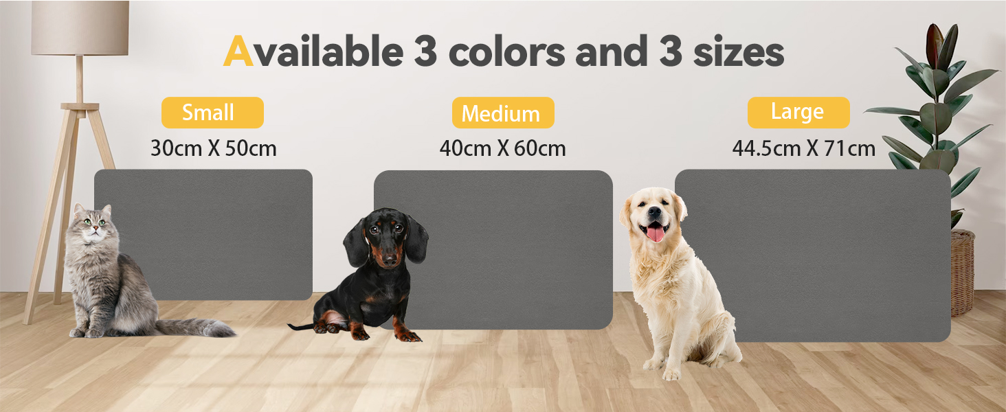 Підкладка під миску для собак та котів, нековзна, 40 x 60 см, сірий колір