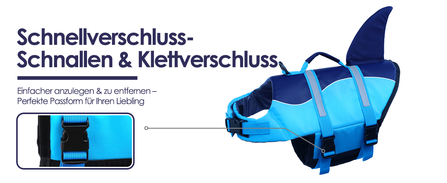 Світловідбиваюча рятувальна жилетка для собак AOFITEE, модель 'Акула', рожева, середній розмір