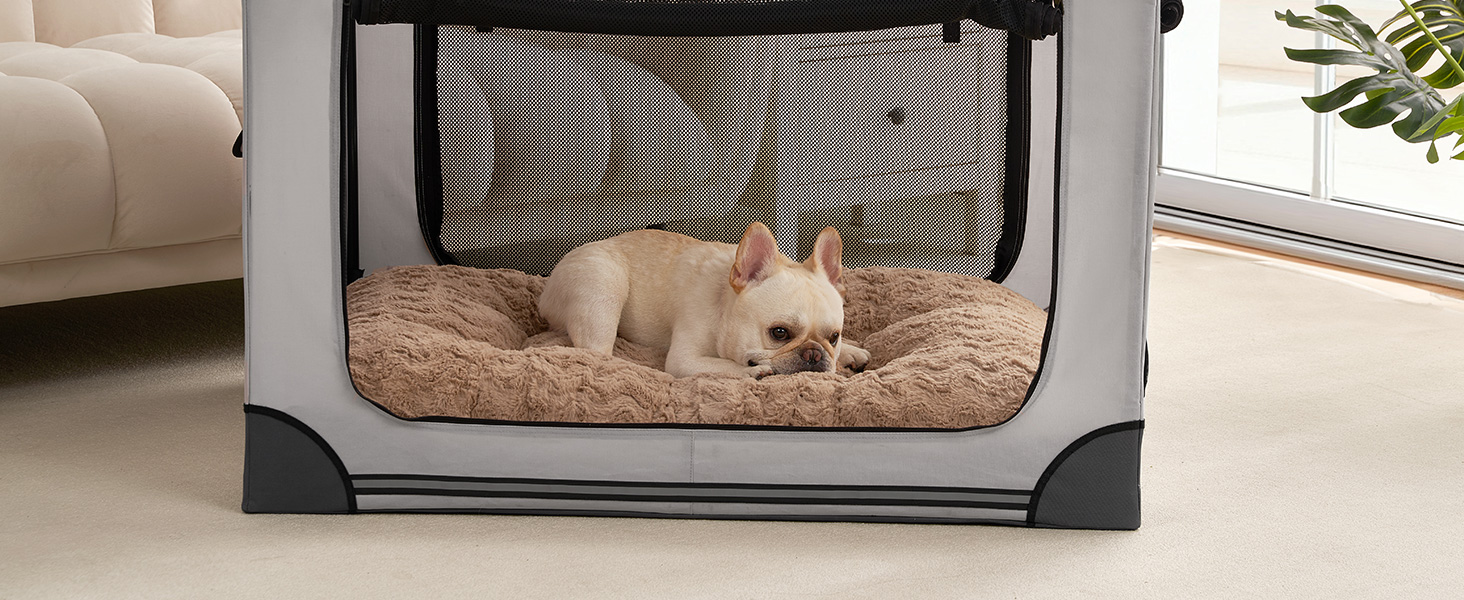 Килимок для собак великих порід EHEYCIGA, 104x68 см, XL, коричневий, з штучним хутром та льоном