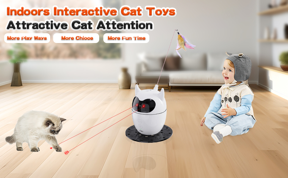 Інтерактивна іграшка для котів, автоматична лазерна іграшка для котів, розумна іграшка для котів/кошенят/собак (біла)