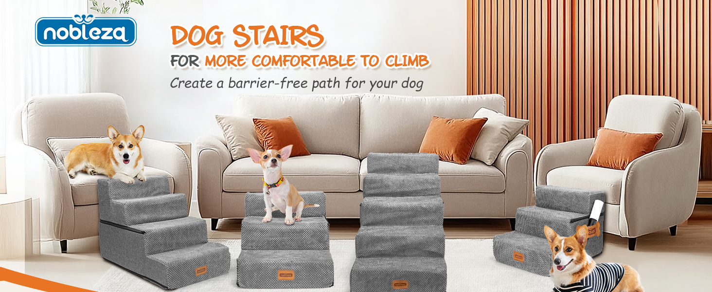 Сходинка для собак Nobleza, рампа для тварин, 3 сходинки, для собак та котів, під ліжко/софу