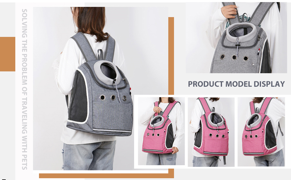 Рюкзак для собак та котів PETCUTE: зручний та практичний для подорожей, хаджінг, кемпінгу. Чорний колір.