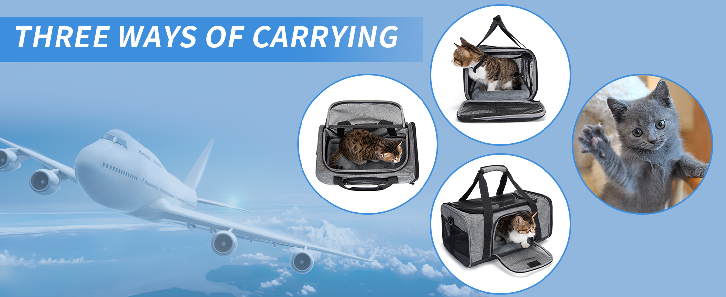 Транспортна переноска для кота та собаки Wakytu, сіра, 45 x 28 x 28 см