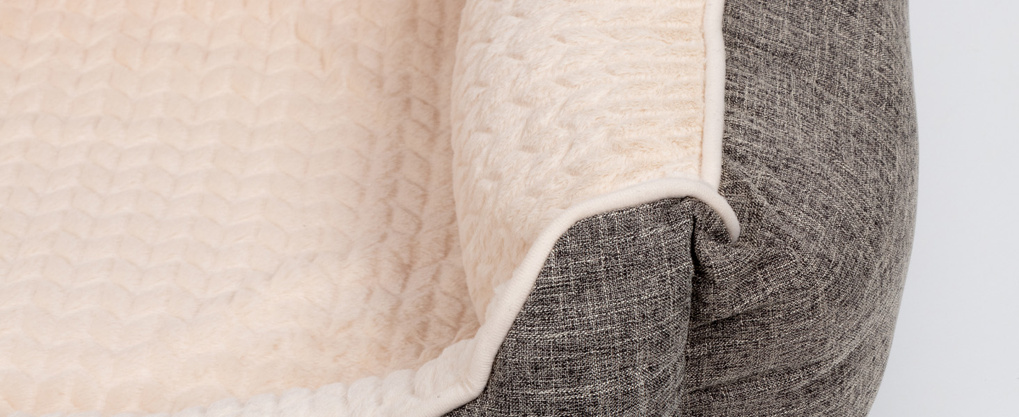 TrendPet VitaBed Бежеве - Ортопедичне ліжко для собак з 5см Memory Foam (100x90 см)