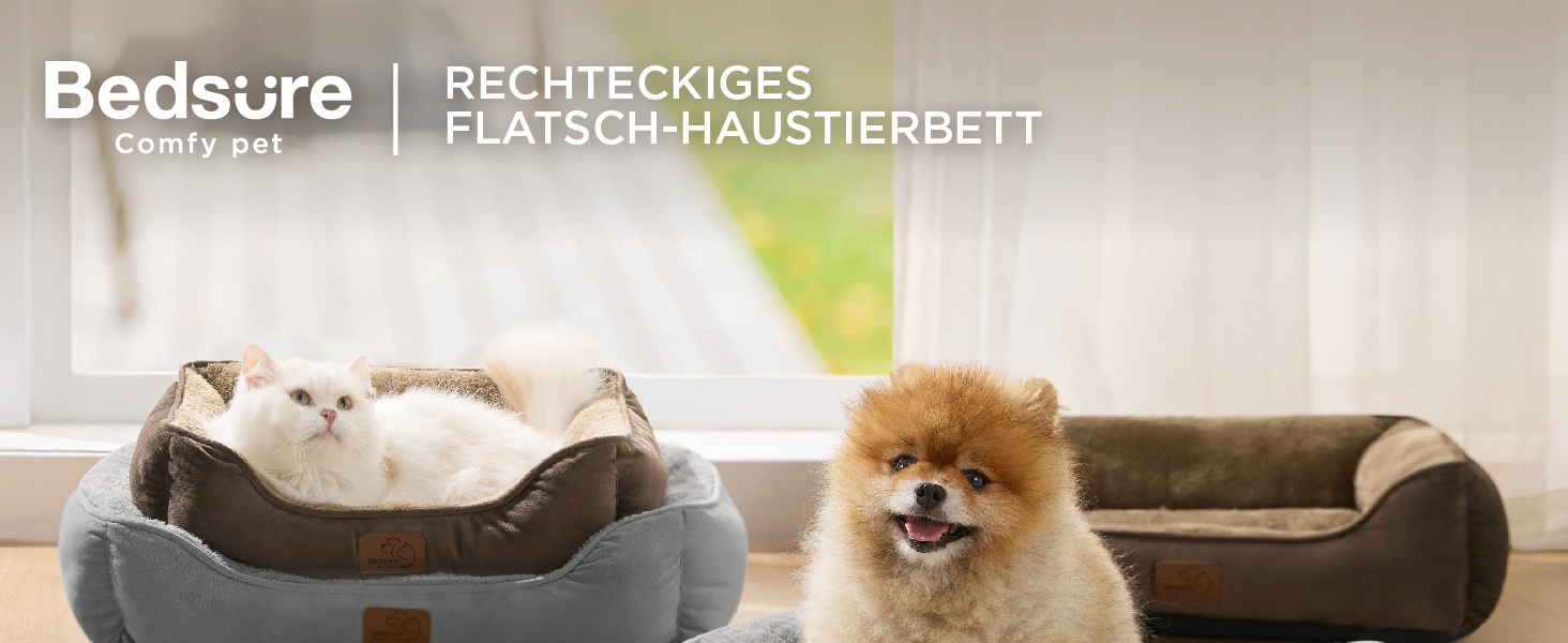 Ліжко для кота BEDSURE, 51x41 см, сіре. Зручне ліжечко для кота та маленьких собак з неслизьким дном та м'яким бортиком. Підходить для дому.