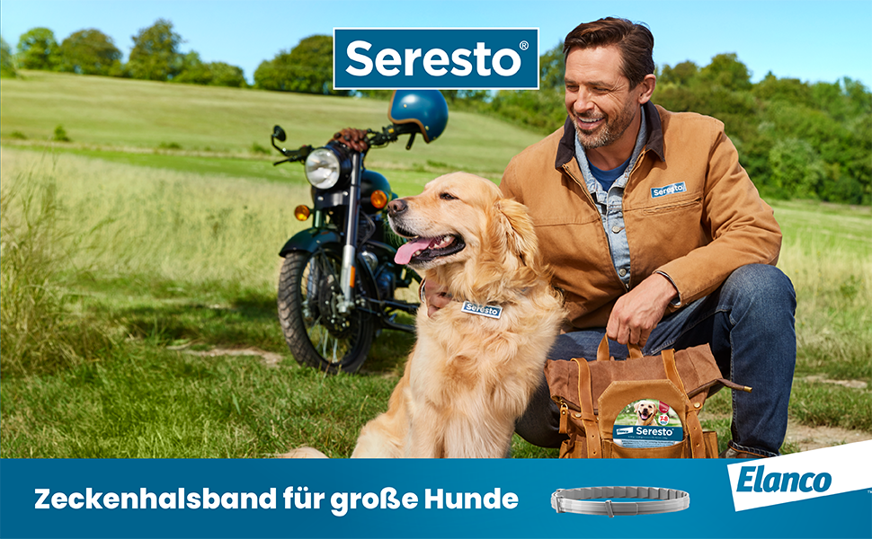 Нашийник Seresto® від Elanco для великих собак (від 8 кг): захист від бліх та кліщів на 7-8 місяців, довжина 70 см, вага 4,50 г + 2,03 г, 1 шт.