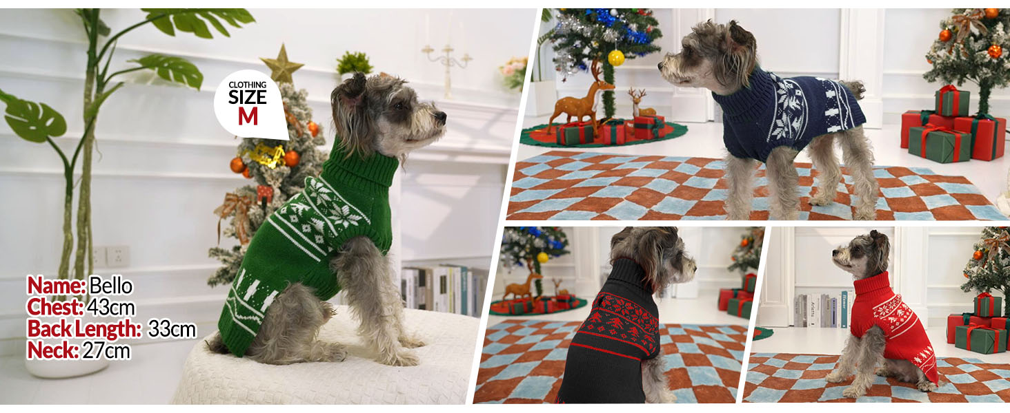 Пуловер для собак на Різдво, великі породи, з рожевим горлом, з малюнком сніжинок, для собак, різдвяний костюм, L, обхват грудей 53 см, червоний