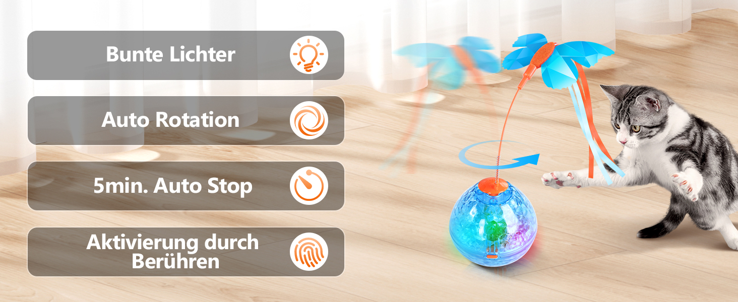 Інтерактивна іграшка для котів Migipaws 2-в-1: електричний м'ячик у тунелі, програмоване управління, іграшка-піймалка метеликів 2.0