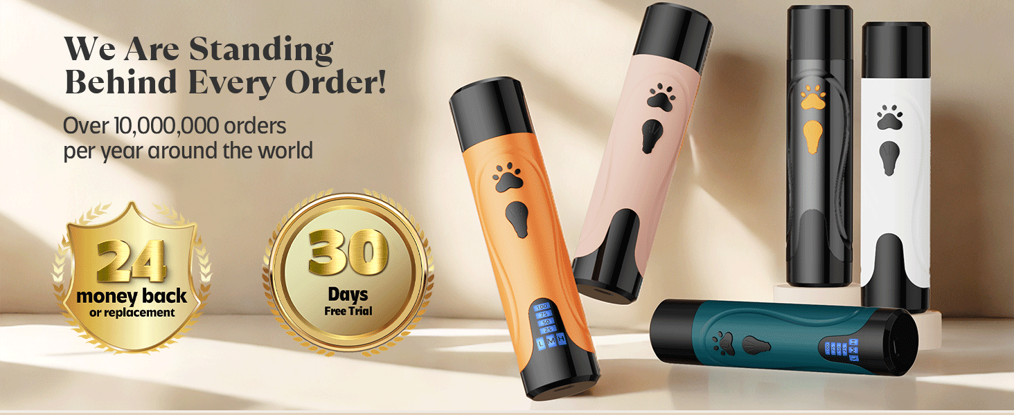 Електричний точило для кігтів собак YABIFE, 3 швидкості - безпечна та тиха обробка кігтів для собак та котів