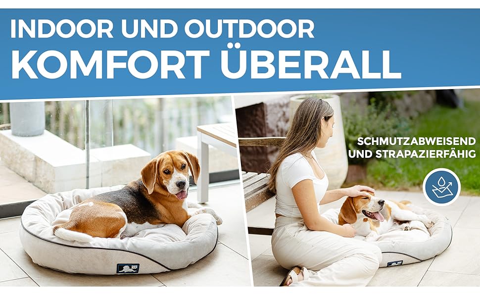 Ортопедичне ліжко для собак - диван для малих, середніх та великих собак | миється, не слизьке, ергономічне | кошик для собак, спальні місця для домашніх тварин та меблі, лежанка для собак | Champ’s Nap (S)